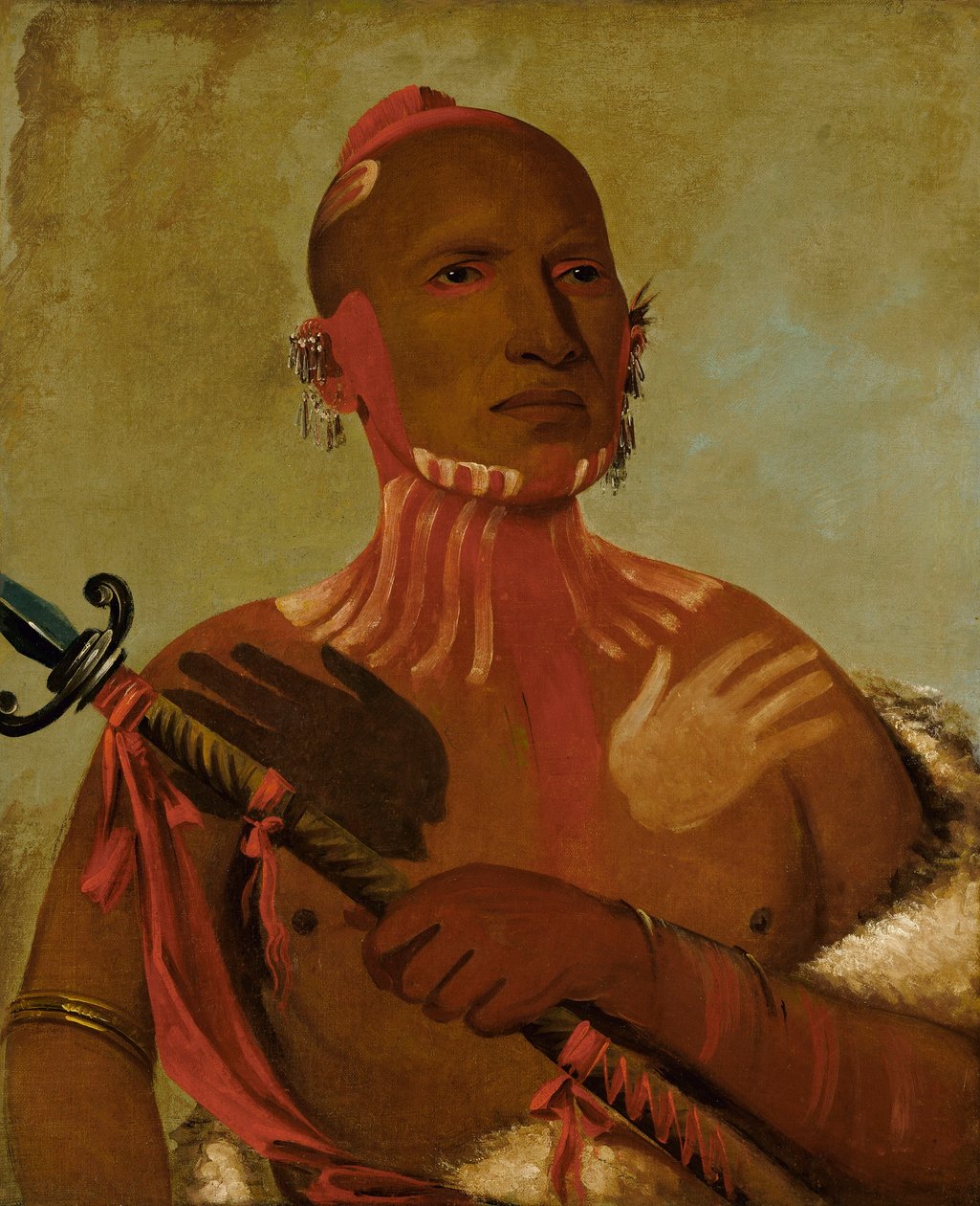 Wée-sheet, testa di storione, un guerriero volpino da George Catlin