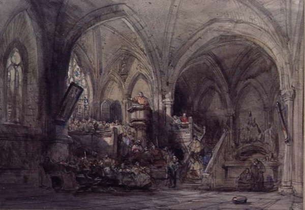 Interno di una Chiesa, Spagna da George Cattermole