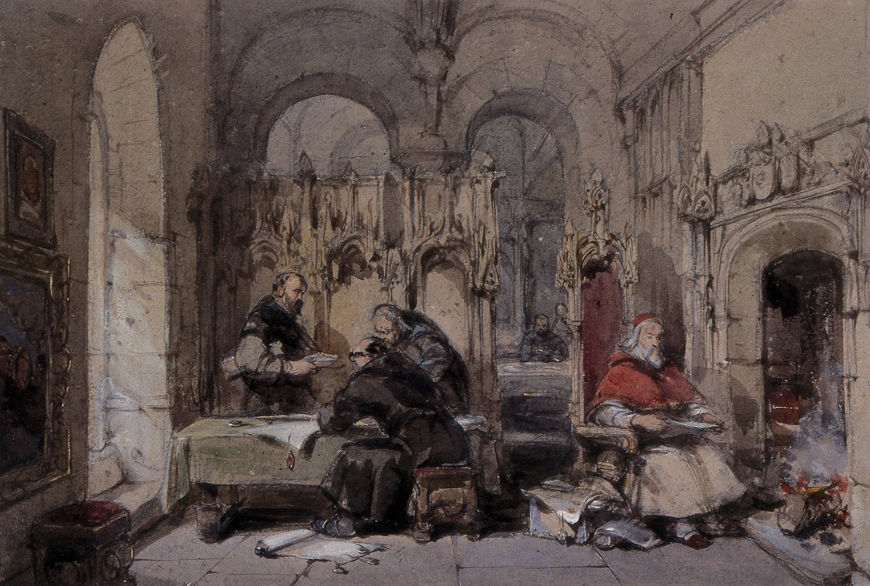 La Biblioteca dei Monaci da George Cattermole