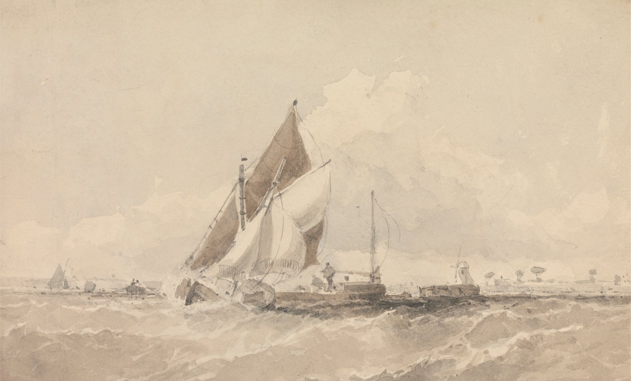 Barche a Vela e Barche in un Mare Mosso da George Chambers