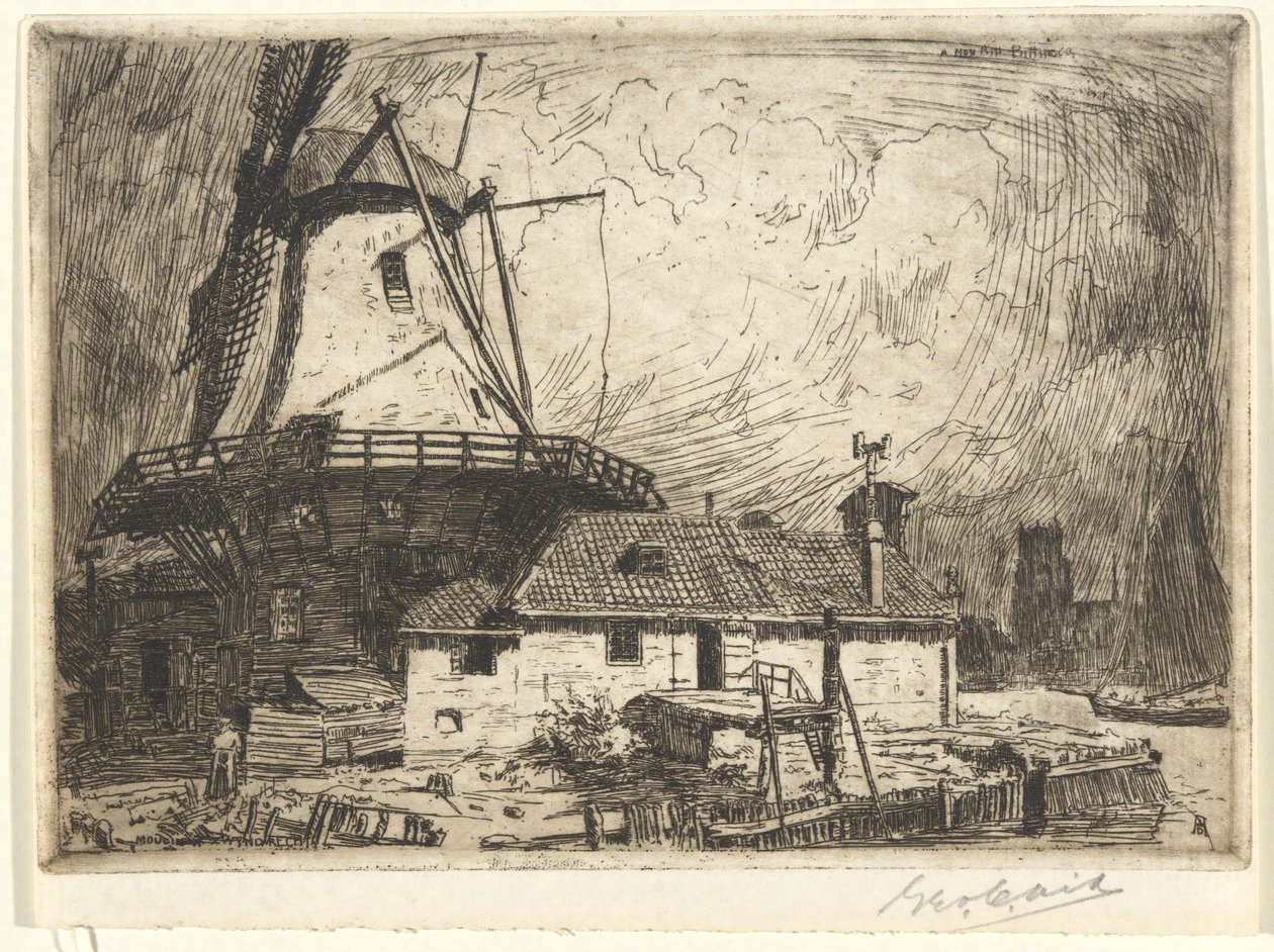Mulino a Zwyndrecht da George Charles Aid