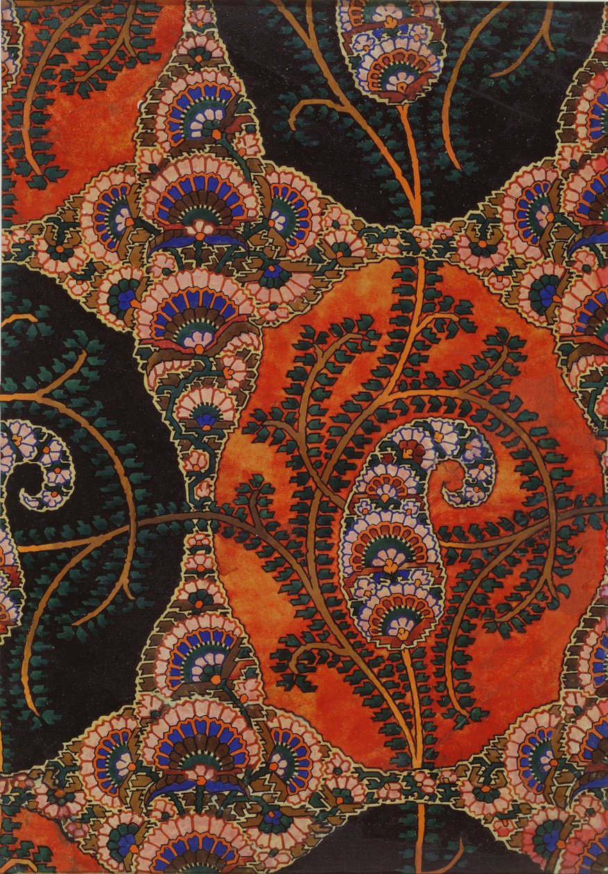 Design di tessuto per scialli Paisley, c.1871 da George Charles Haite