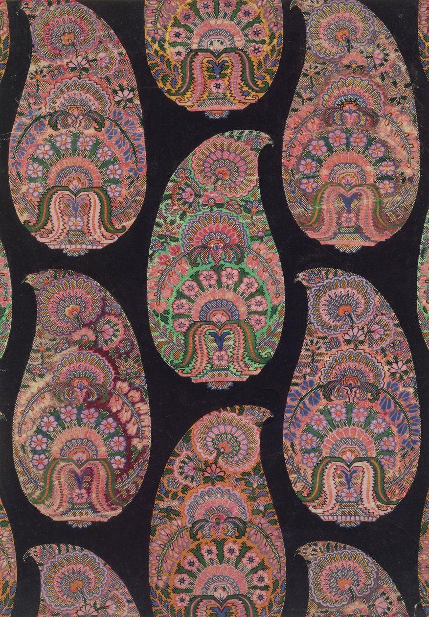 Design di tessuto per scialli Paisley, c.1871 da George Charles Haite