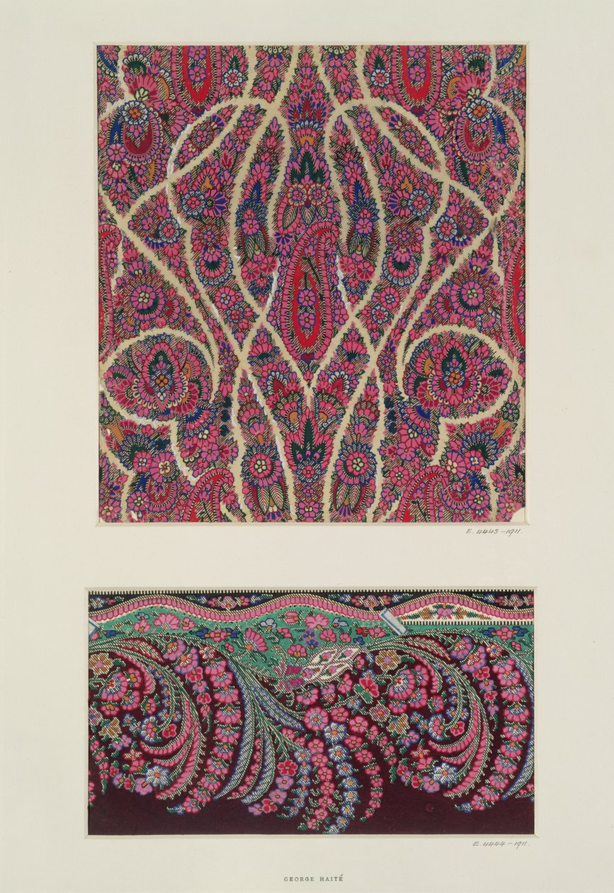 Disegni di tessuti per scialli di Paisley, c.1871 da George Charles Haite