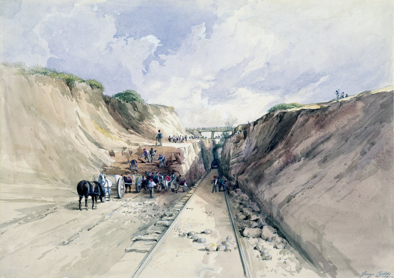 Scavo di un taglio sulla Great Western Railway, 1841 da George Childs