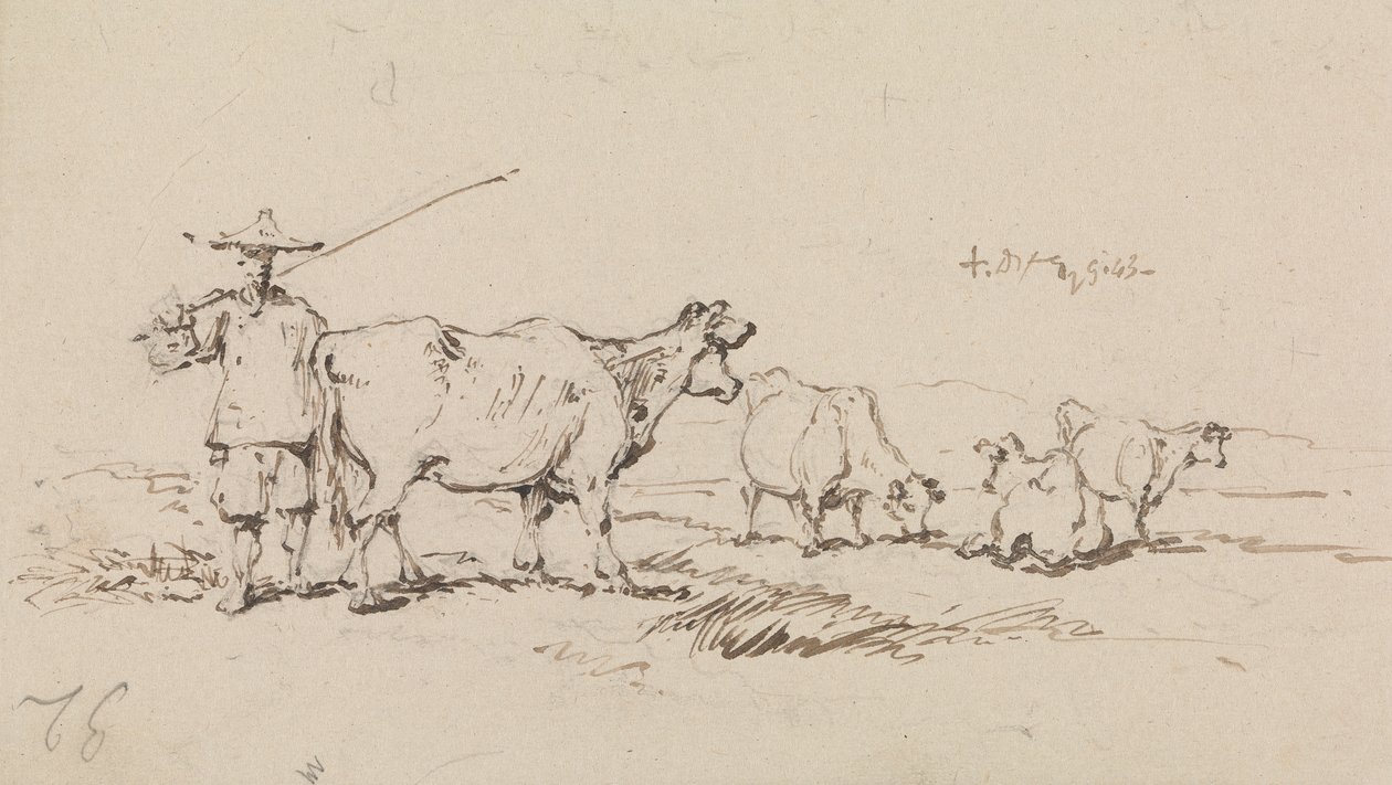 Un Contadino con il Bestiame da George Chinnery