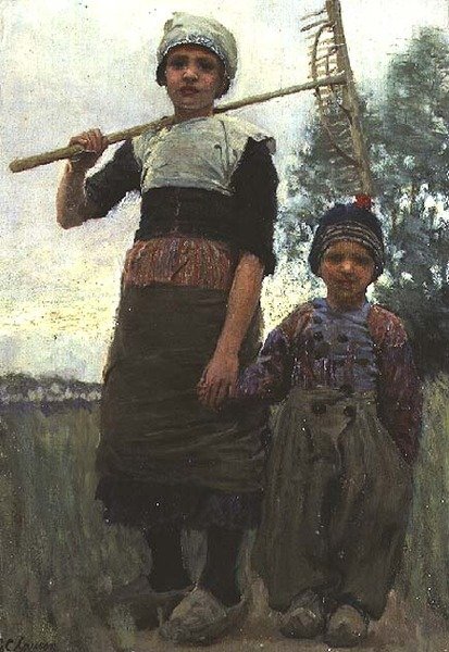 Piccoli fienaioli, Olanda del Nord da George Clausen