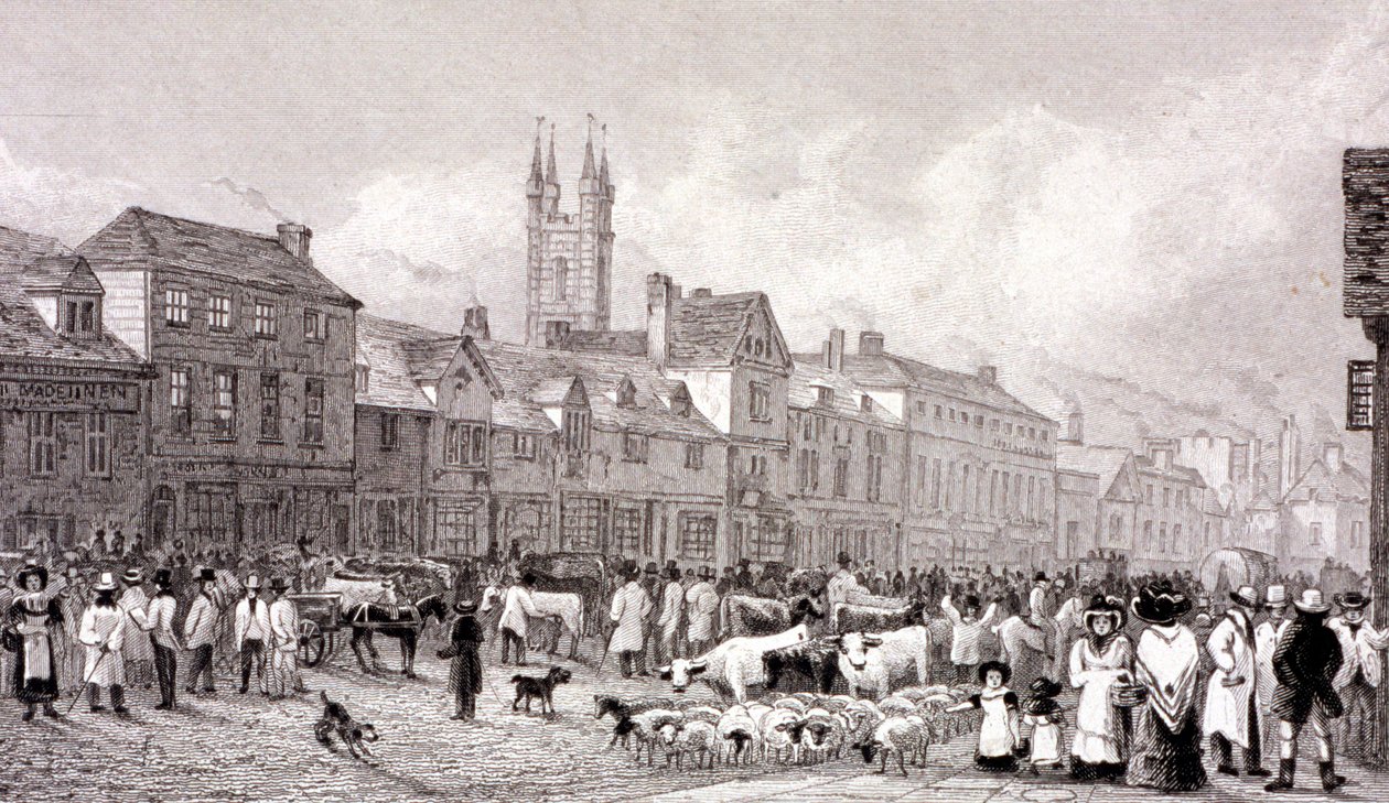 Mercato di Smithfield, Londra, c1830 da George Cooke