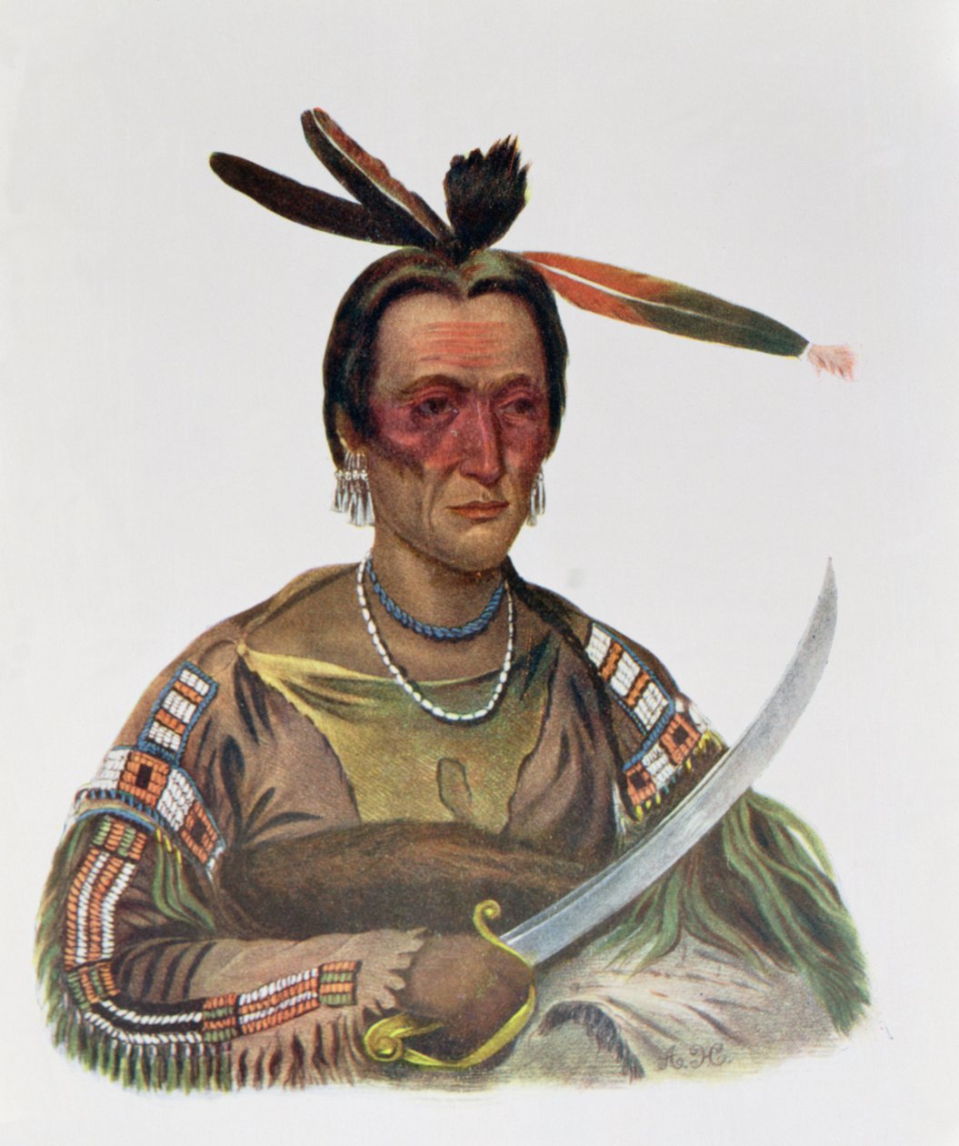 To-Ka-Cou, un capo Sioux Yankton, 1837, illustrazione da 
