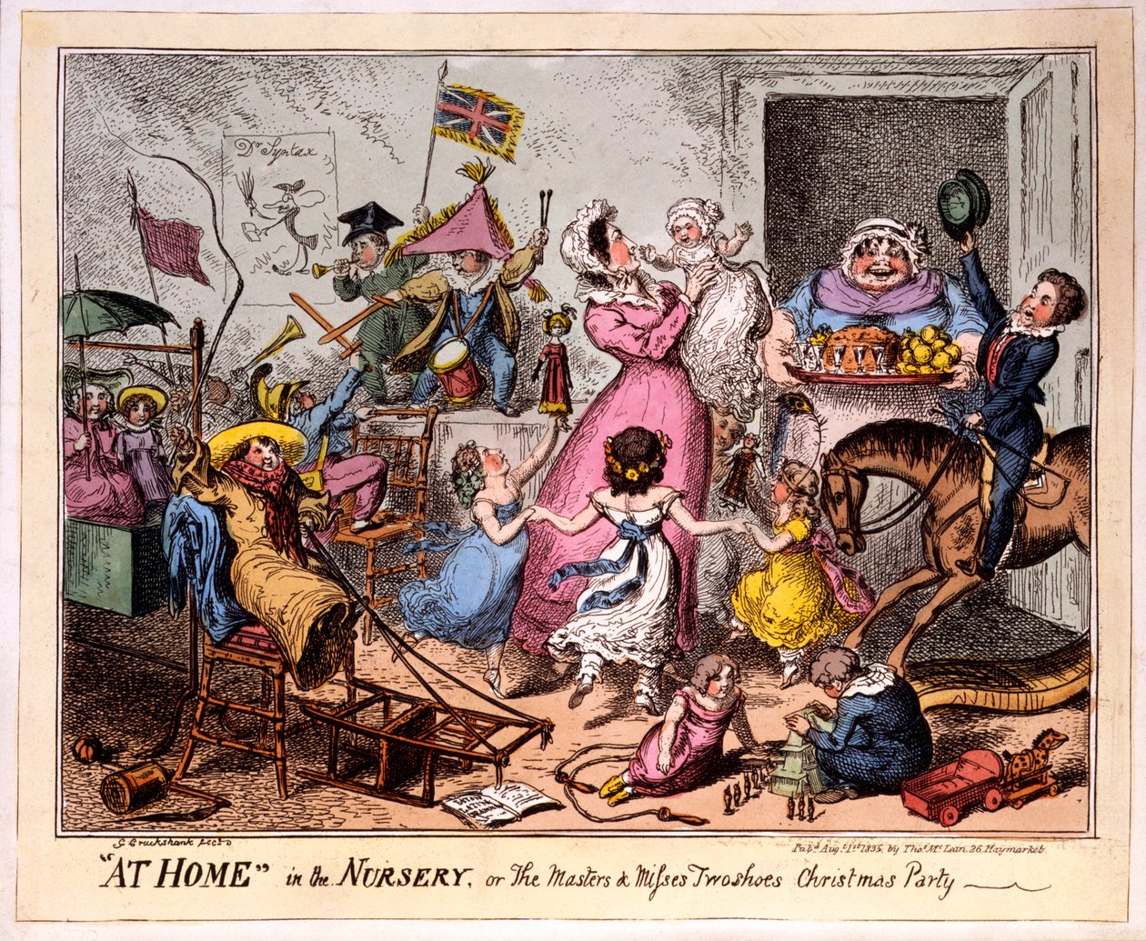 A casa nella nursery, o La festa di Natale dei signori e signorine due scarpe da George Cruikshank
