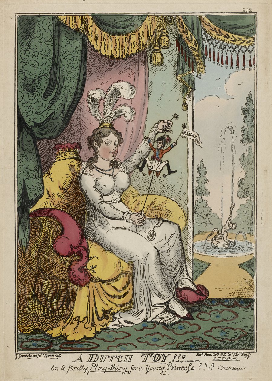 Un giocattolo olandese!!! o, Un bel giocattolo per una giovane principessa!!! Evviva, marzo 1814, pubblicato il 20 giugno da George Cruikshank