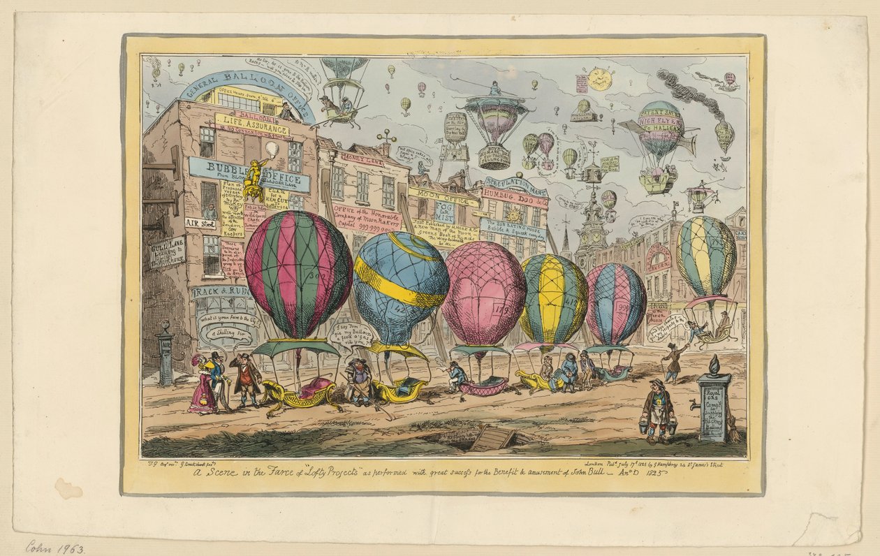 Una scena della farsa “Lofty Projects”, rappresentata con grande successo a beneficio e per il divertimento di John Bull da George Cruikshank