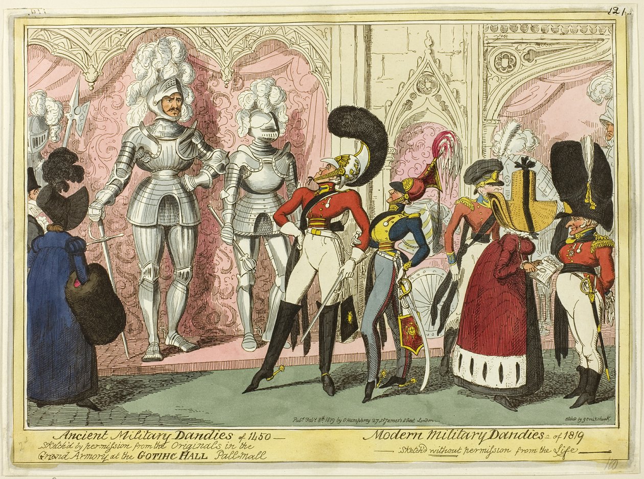 Dandy militari antichi e moderni del 1450 da George Cruikshank
