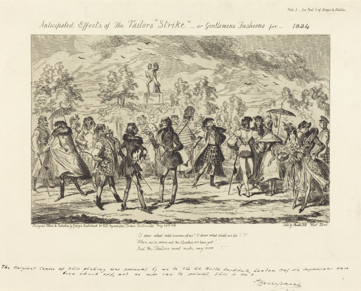 Effetti previsti dello "sciopero" dei sarti da George Cruikshank