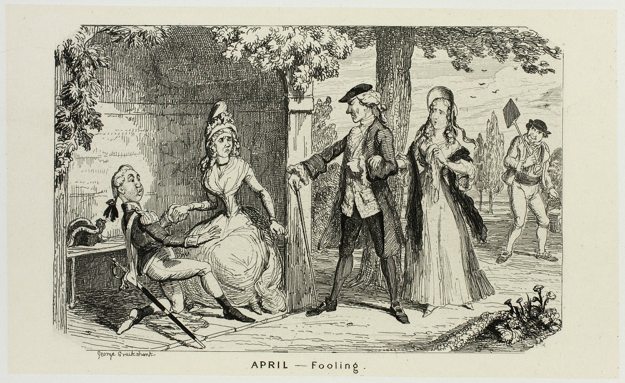 Aprile - Fooling dalle acqueforti di George Cruikshank per The Comic Almanacks: 1835-1853 da George Cruikshank
