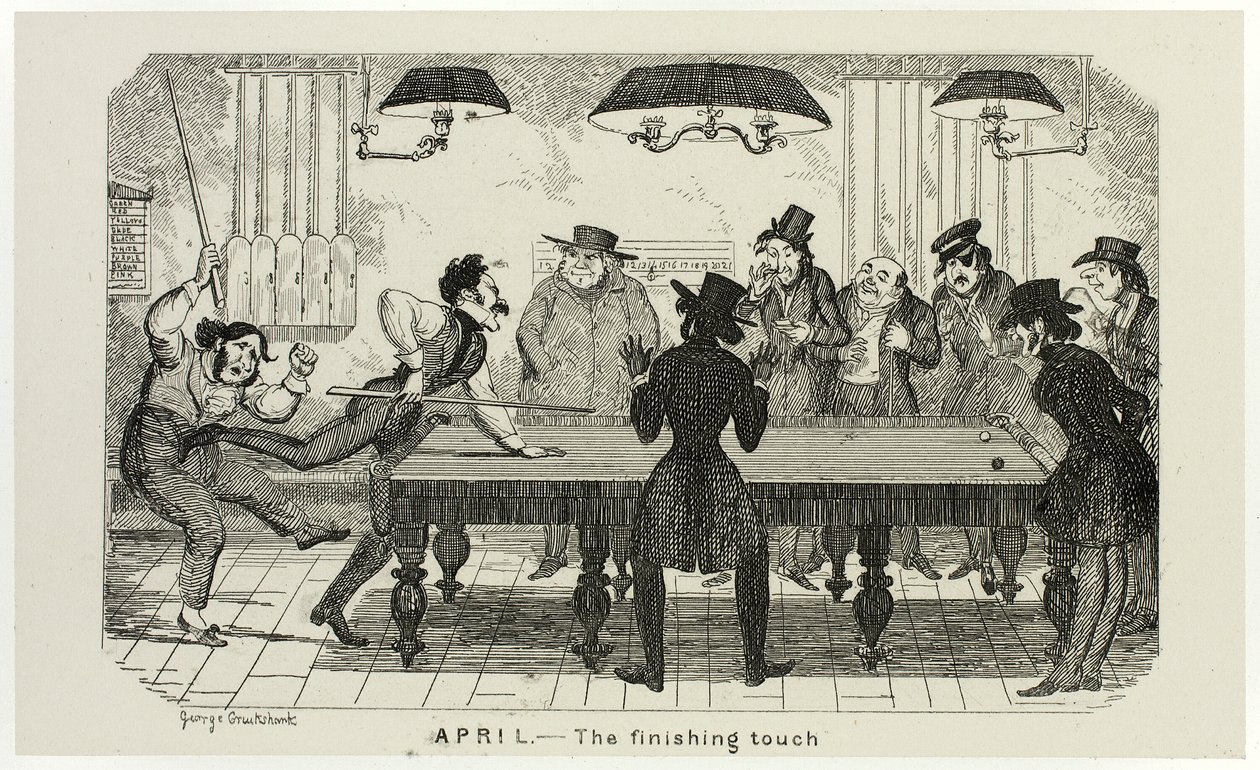Aprile - Il tocco finale dalle incisioni in acciaio di George Cruikshank a The Comic Almanacks: 1835-1853 da George Cruikshank