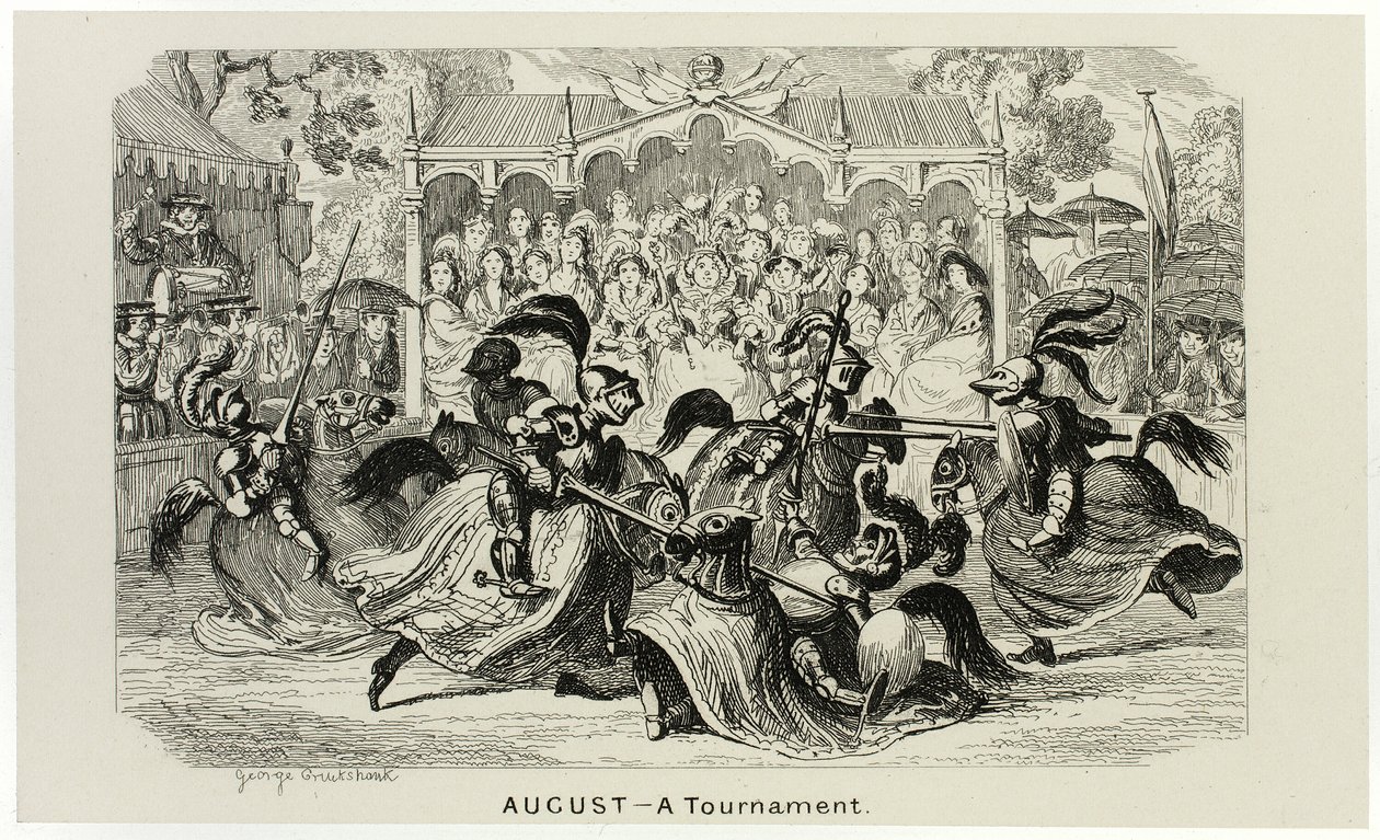 Agosto - Un torneo dalle acqueforti di George Cruikshank a The Comic Almanacks: 1835-1853 da George Cruikshank