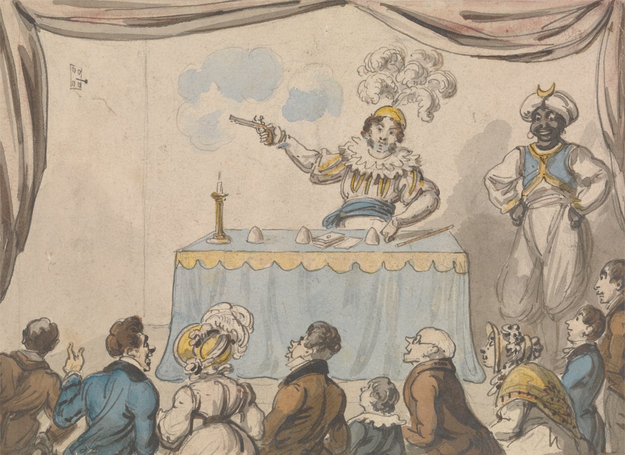 Prestigiatore con Pistola e Carte da George Cruikshank