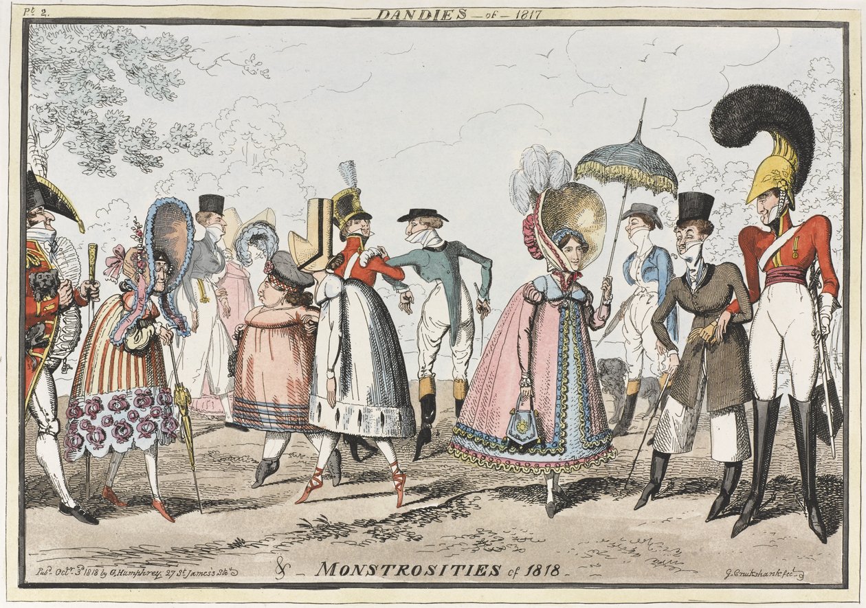 Dandies del 1817 e Mostruosità del 1818, 1818 da George Cruikshank