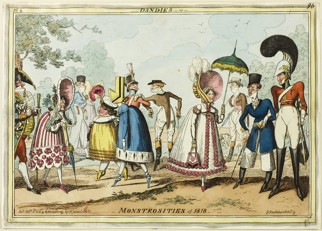 Dandies o Mostruosità del 1818 da George Cruikshank