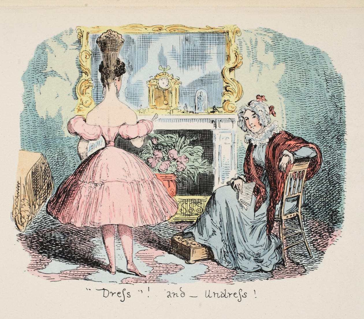 Vestito e svestito, pub. 1832 da George Cruikshank