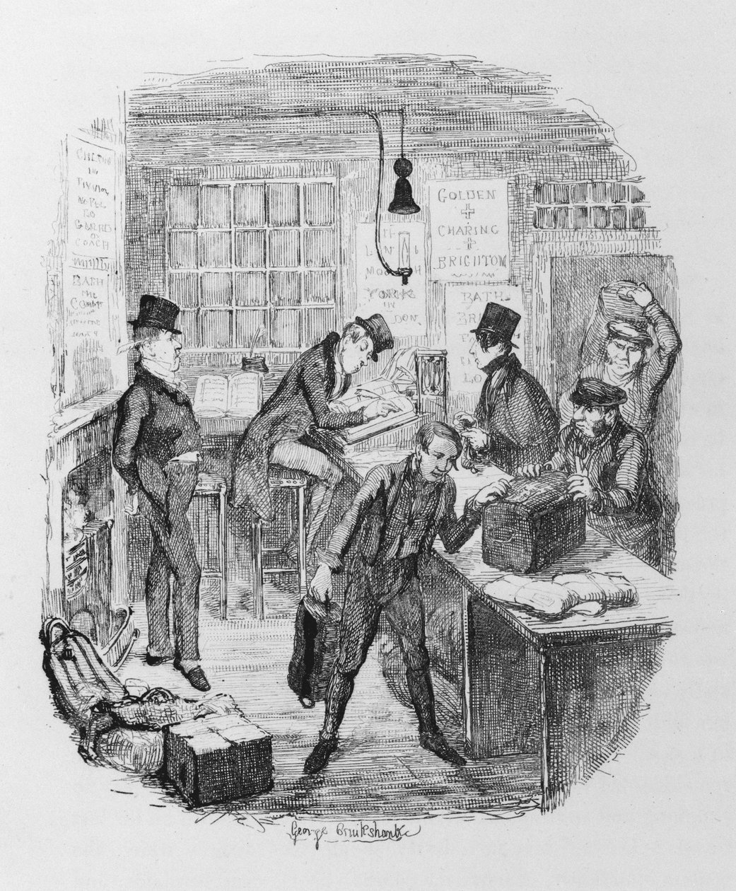 Prime carrozze, c.1836 (incisione) da George Cruikshank