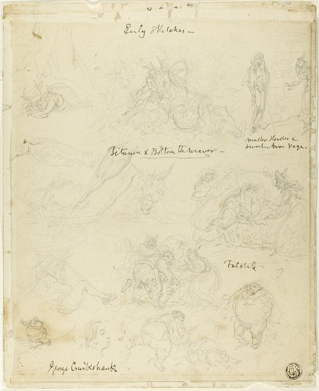 Primi schizzi per Falstaff, Sogno di una notte di mezza estate da George Cruikshank