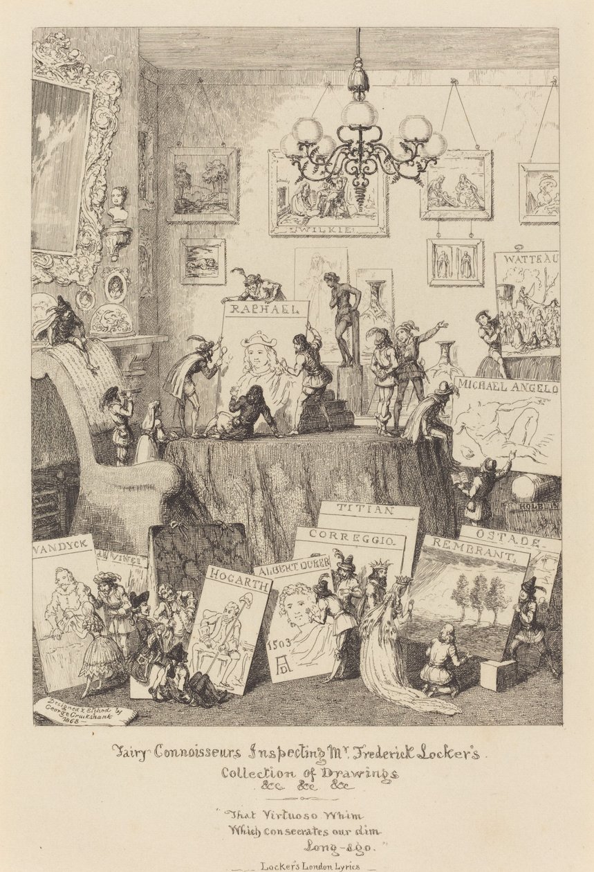 Conoscitori di Fate Ispezionano la Collezione di Disegni di Mr. Frederick Locker da George Cruikshank