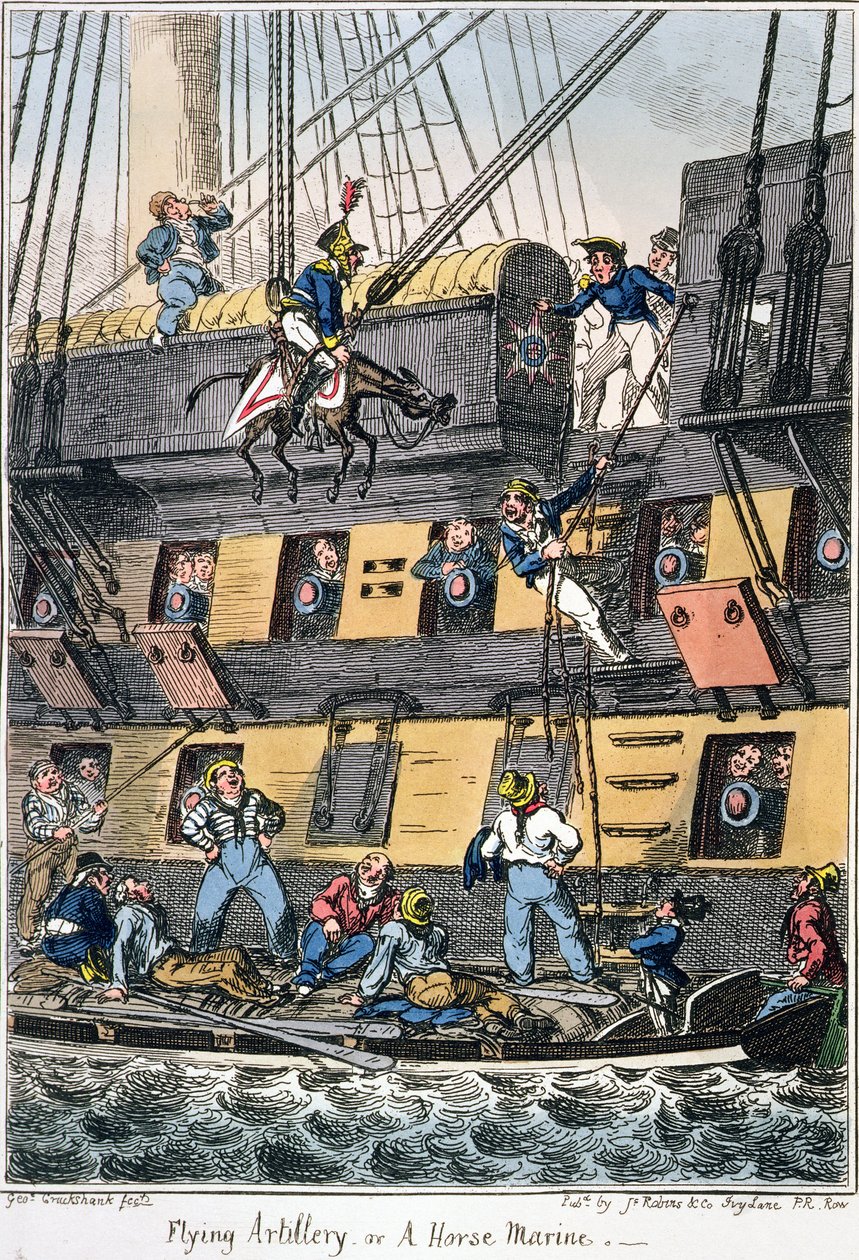 Artiglieria volante o un cavallo marino da George Cruikshank