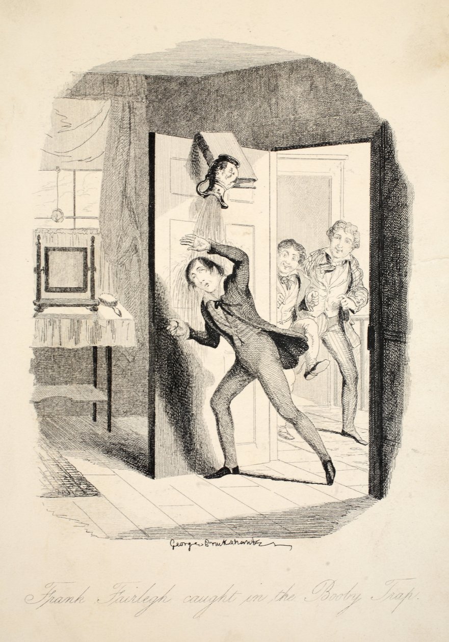 Frank Fairlegh intrappolato nella trappola, da Frank Fairlegh o Scene dalla vita di un allievo privato, pub. c.1870 da George Cruikshank
