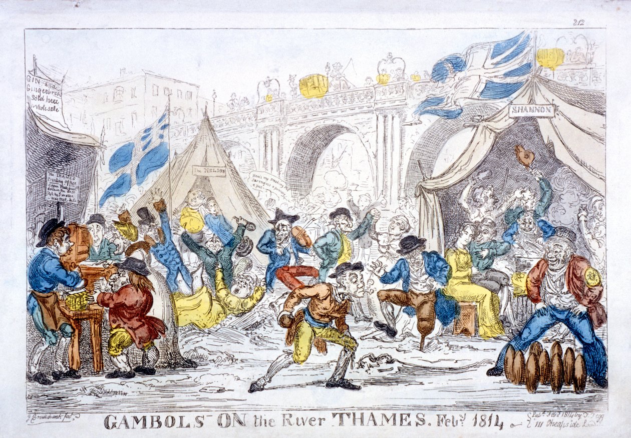 Giochi sul Tamigi, febbraio, 1814 da George Cruikshank