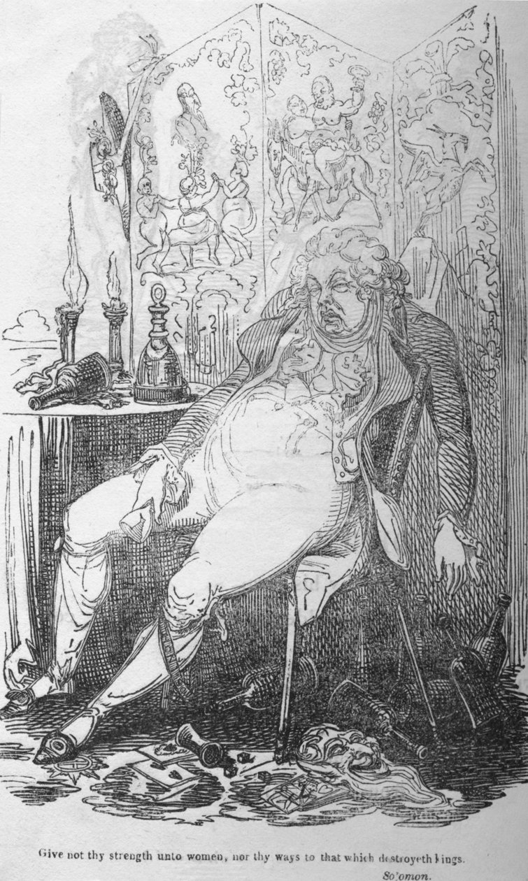 Non dare la tua forza alle donne, né le tue vie a ciò che distrugge i re, c1820 da George Cruikshank