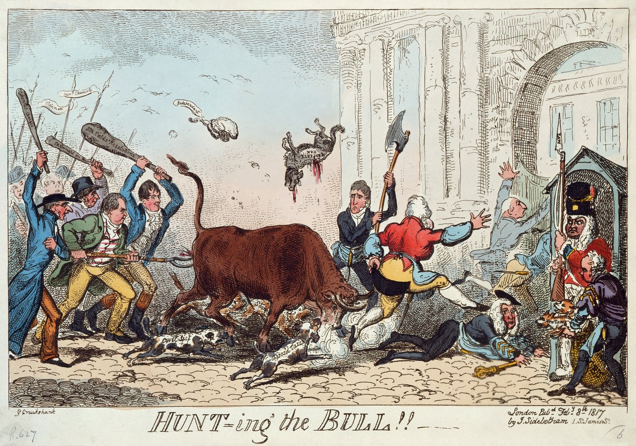 Caccia al toro da George Cruikshank