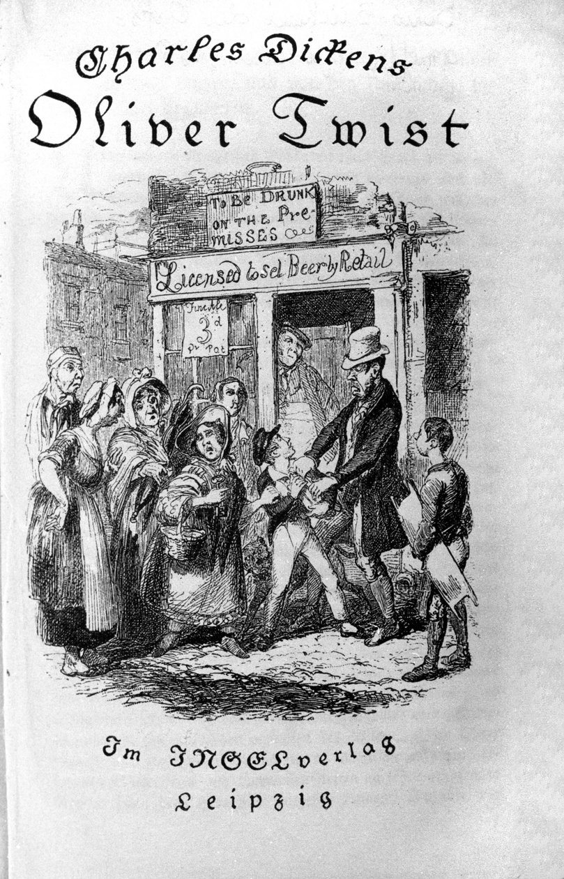 Illustrazione per Oliver Twist di Charles Dickens (1812-1870), di George Cruikshank (1792-1878). da George Cruikshank