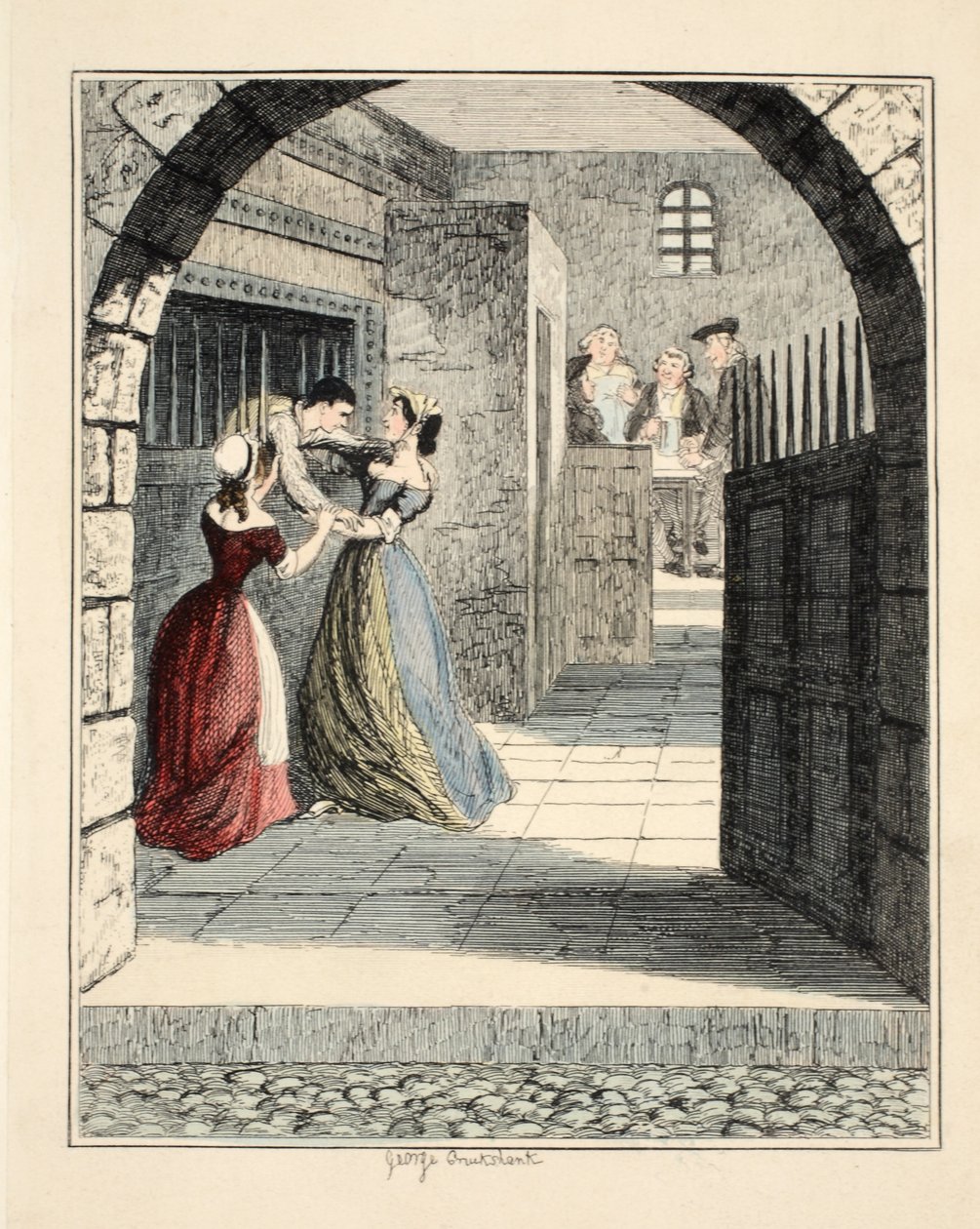 Jack Sheppard che fugge dalla cella dei condannati a Newgate, illustrazione da Jack Sheppard: Un romanzo di William Harrison Ainsworth da George Cruikshank