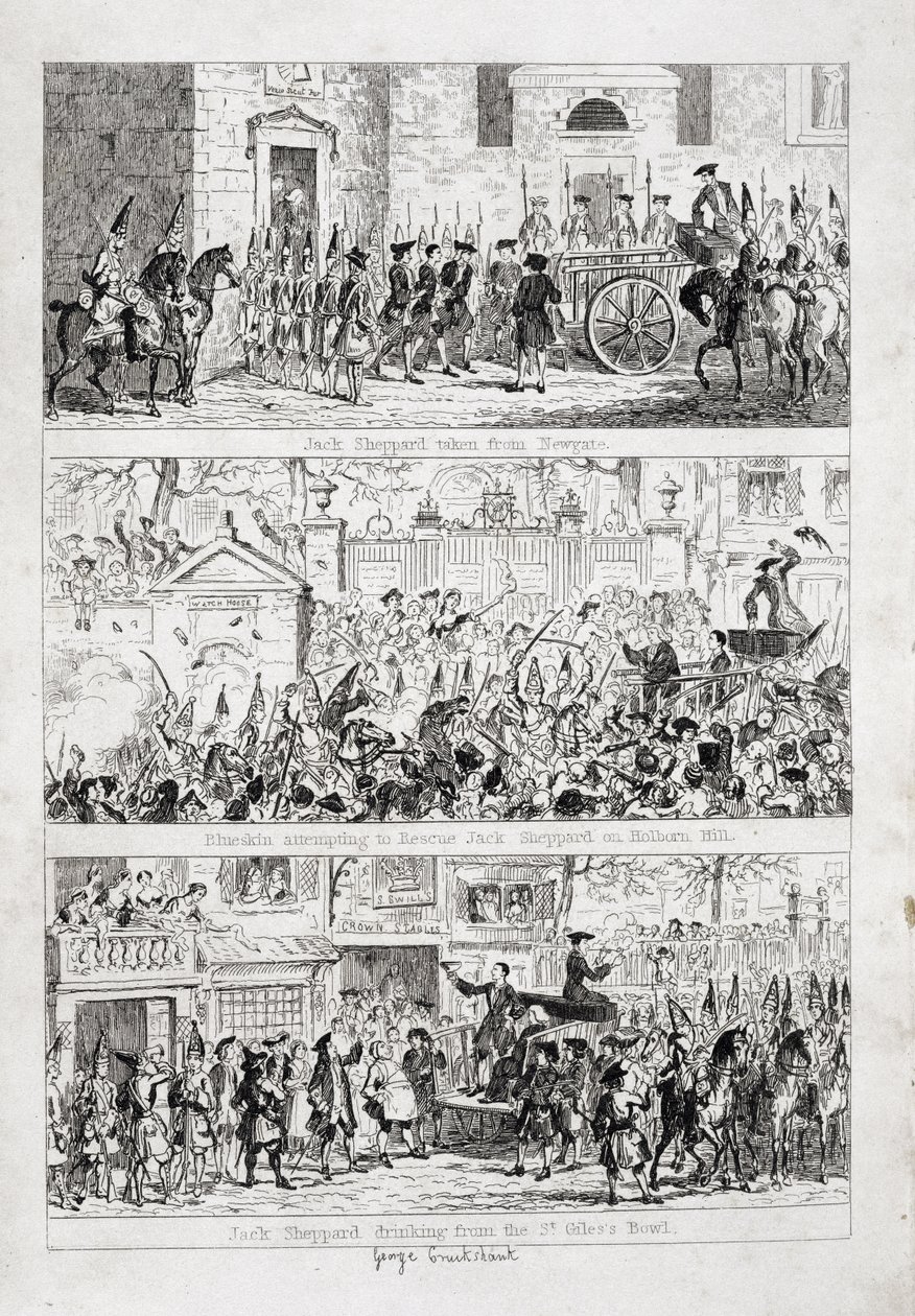 Il viaggio di Jack da Newgate a Tyburn, illustrazione da 