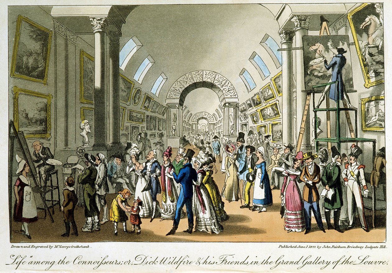 La grande galerie del Louvre - in “Life in Paris” da George Cruikshank