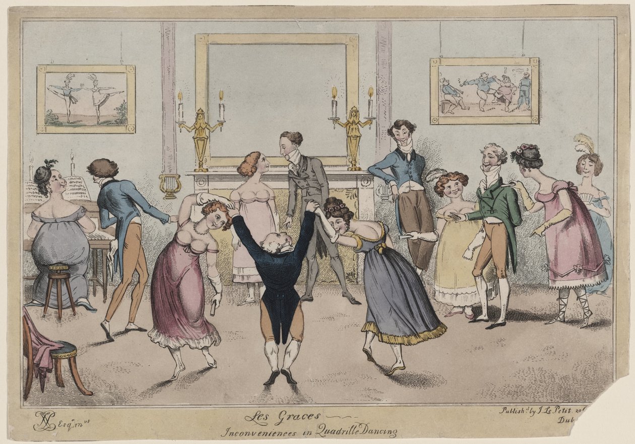 Les Graces, Inconvenienti nel Ballo Quadriglia da George Cruikshank