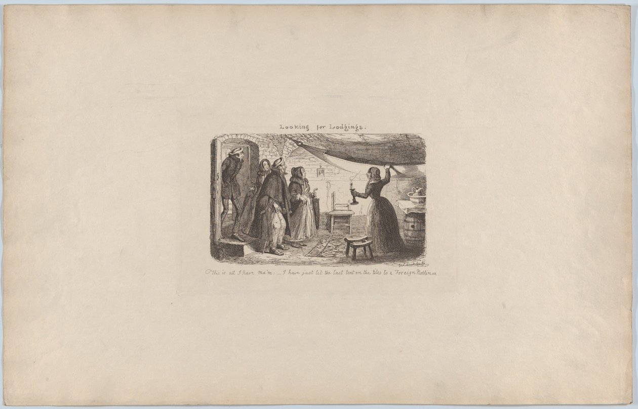 Alla ricerca di alloggi, 1851 da George Cruikshank