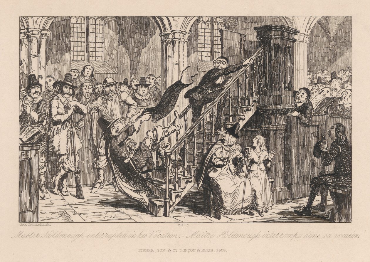 Il signor Holdenough interrotto nella sua vocazione da George Cruikshank