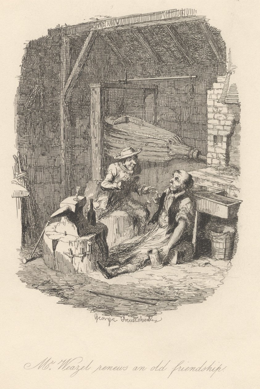 Il signor Weazel rinnova una vecchia amicizia da George Cruikshank