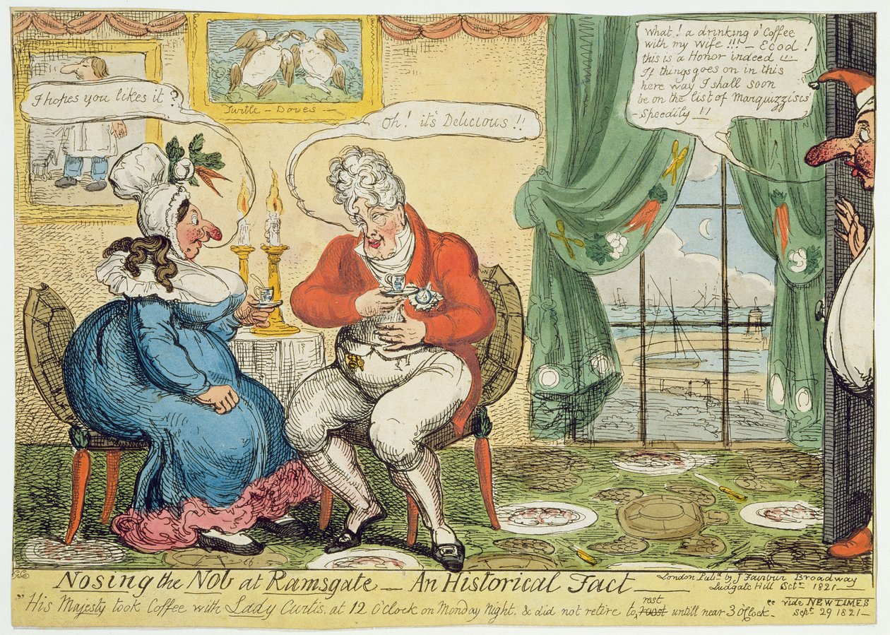 Nosing the Nob a Ramsgate, 1821 da George Cruikshank