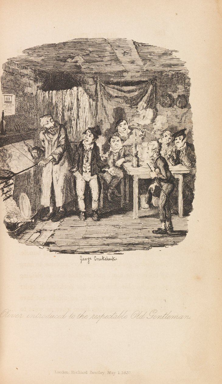 Oliver Twist o, Il progresso del ragazzo di parrocchia di Charles Dickens. Prima edizione, 1838 da George Cruikshank