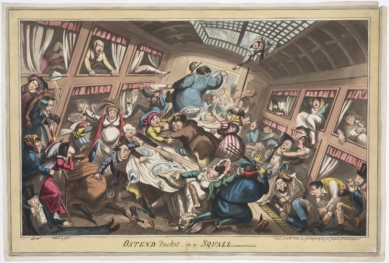 Il pacchetto di Ostenda in una burrasca da George Cruikshank