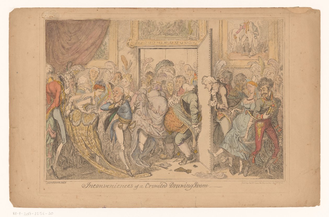 Salone affollato (Inconveniences of a crowded drawing room) da George Cruikshank