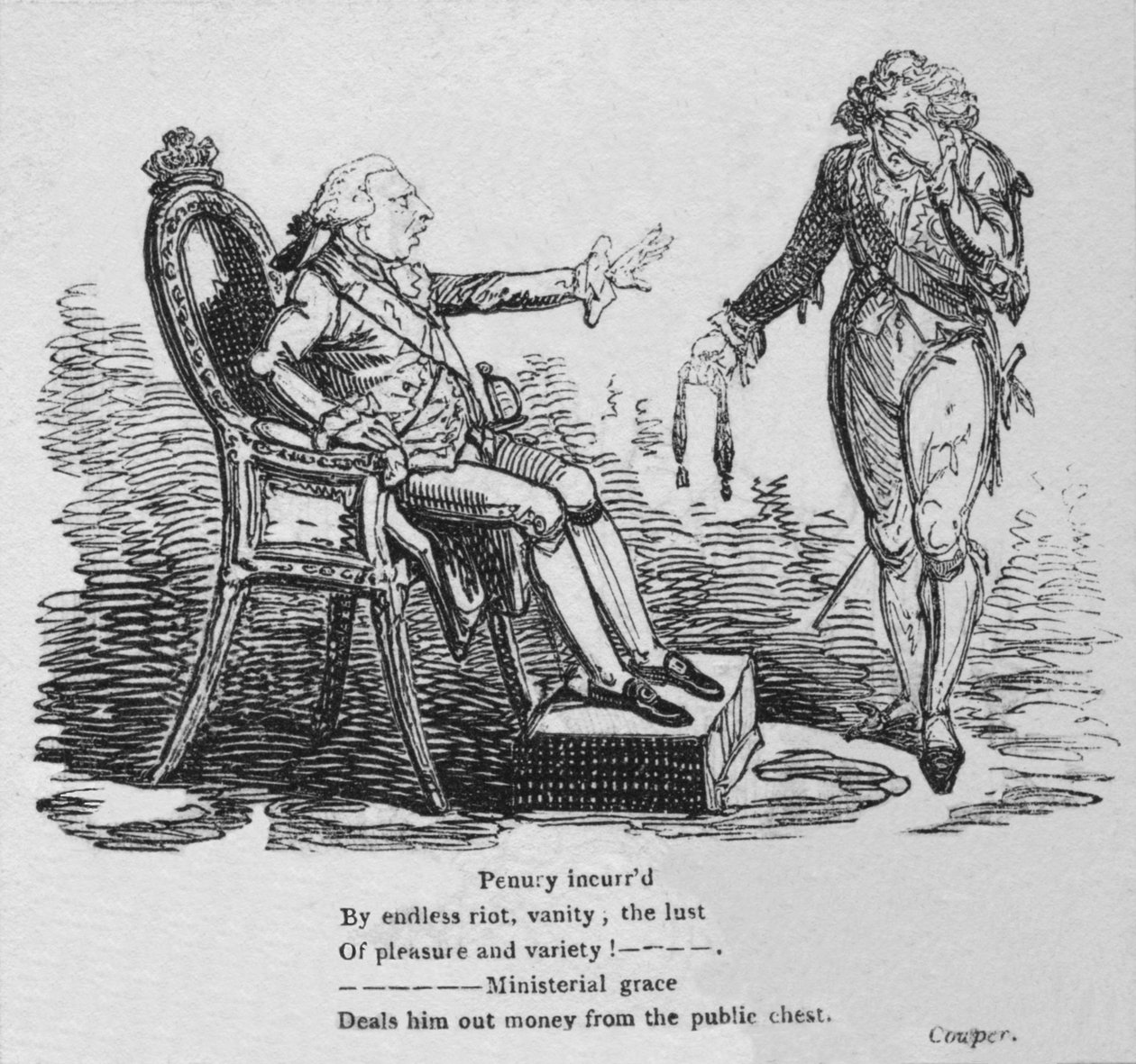 Povertà incorsa da disordini infiniti, vanità, lussuria del piacere e varietà!, c1820 da George Cruikshank