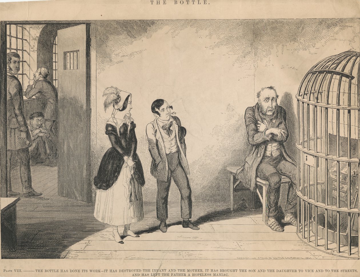Tavola VIII, La bottiglia ha fatto il suo dovere da George Cruikshank