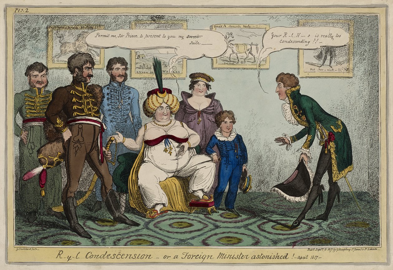 Condiscendenza reale o, Un ministro straniero stupito! - aprile 1817 -, 15 settembre da George Cruikshank