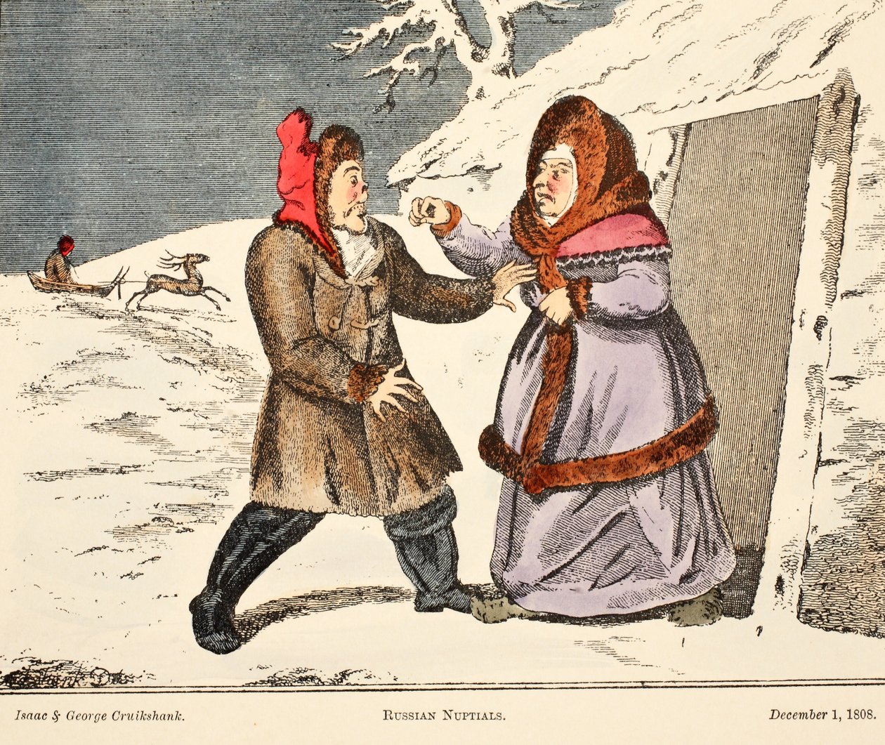 Nozze russe, pub. 1808 da George Cruikshank