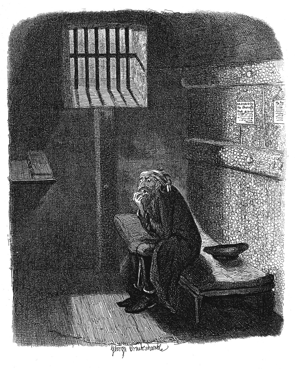 Scena da Oliver Twist di Charles Dickens da George Cruikshank